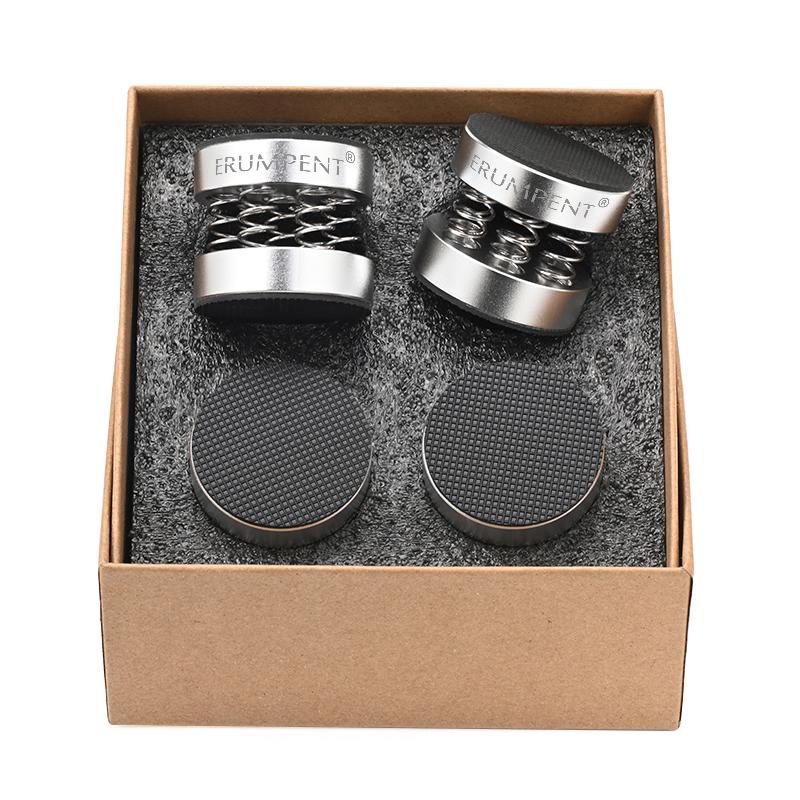 

4 шт. HiFi пружинные амортизирующие аудио ножки из алюминиевого сплава для усилителя декодера снижают шум HiFi подставка ножки Silver