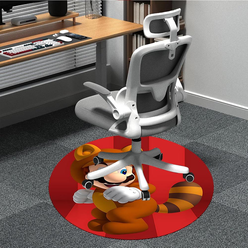 

1pc Mario Office Round Area Rug, Bedroom Living Room Home Decor, Room Deco, Offic a1016142 80cm by 80cm