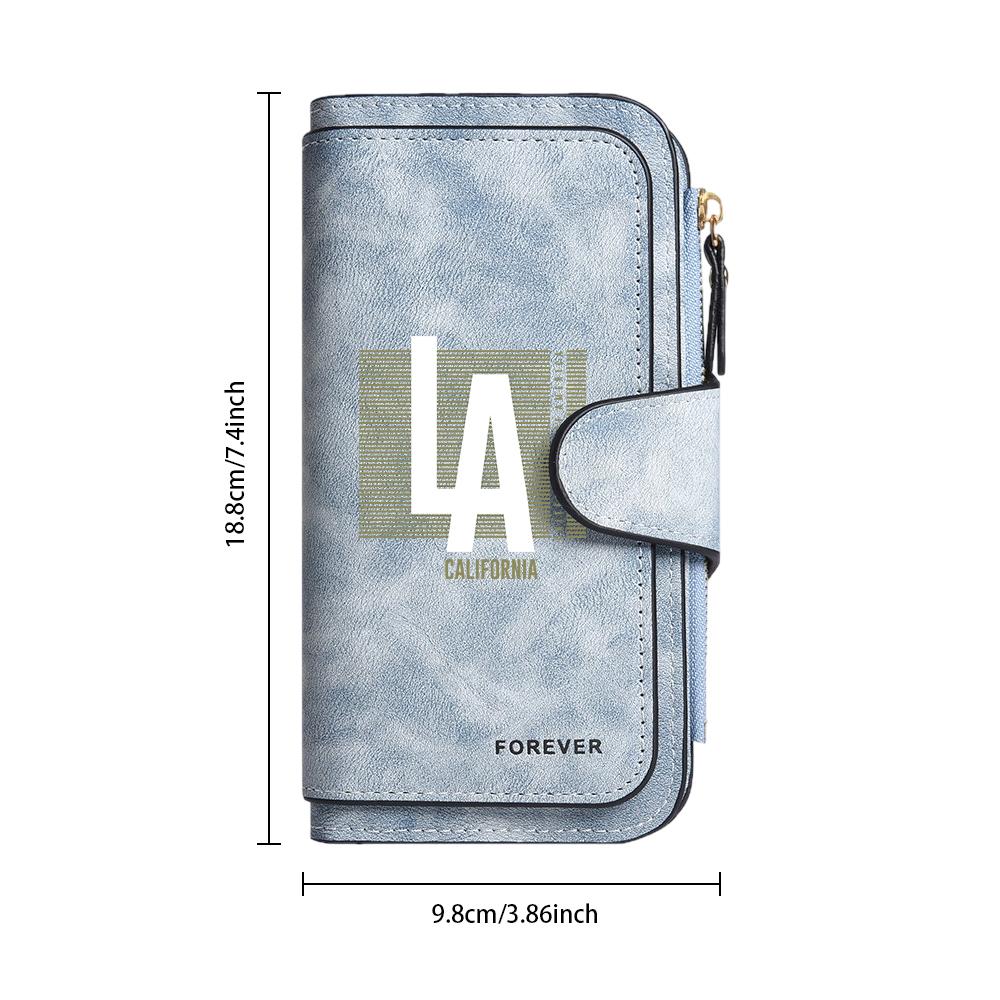 LA California Forever Leather Long Wallet Card Holder Purse 