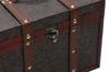 Antique-style wooden box with embossed details and retro rivet decoration for small items