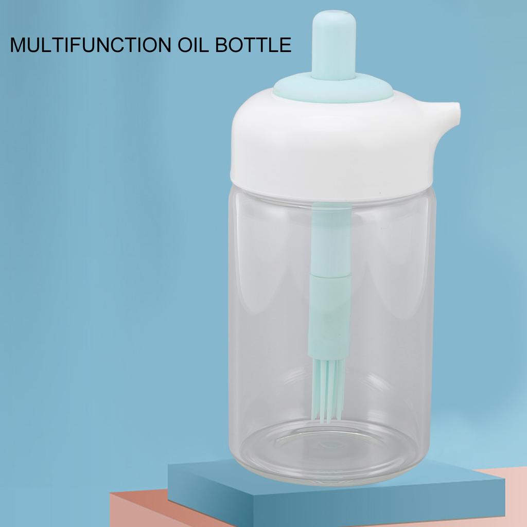 Press Control 2 in 1 Oil Bottle Dispenser Kitchen Glass Oil Bottle with Silicone Brush