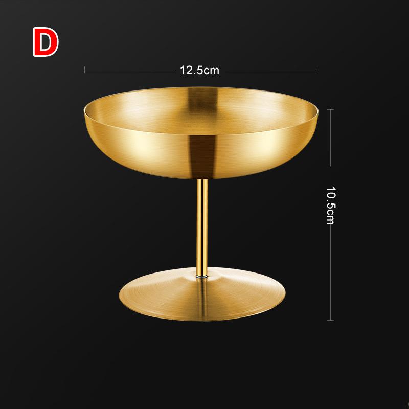 1PC 2023 New Stainless Steel Goblet Cup Ice Cream Dessert Salad Bowl Fruit Plate Snack Dish KTV Bar Supplies