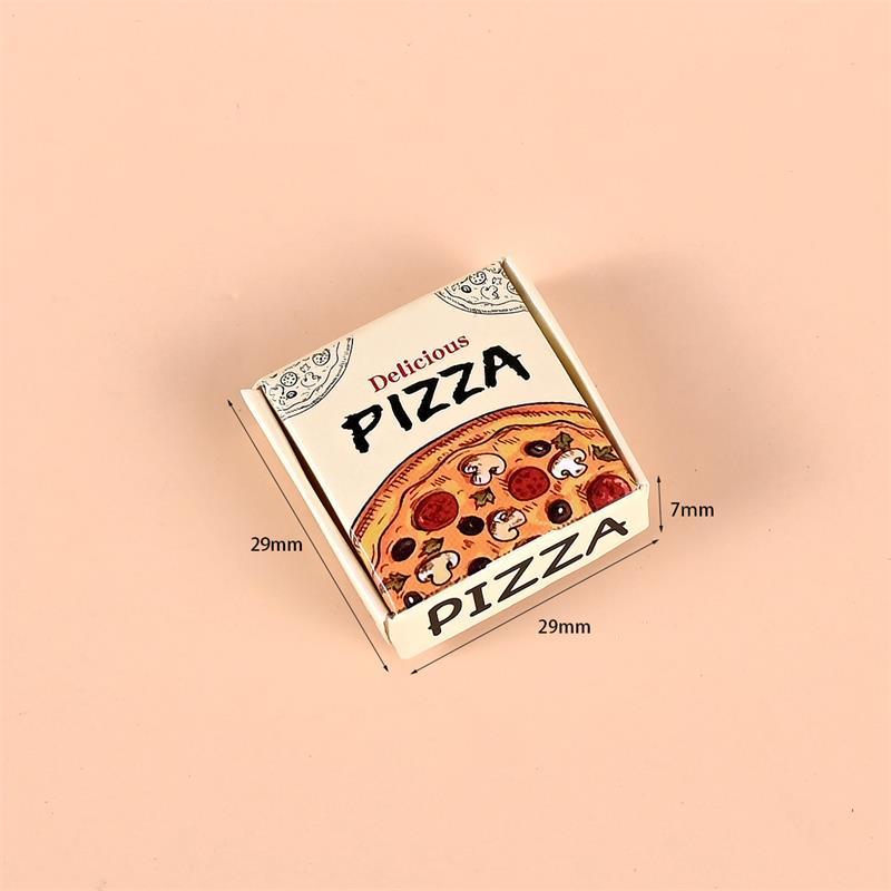 5/10 Pcs 1:12 Dollhouse Miniatures Pizza Box Model Doll House Accessories Decor Simulation Mini Food Toys Pretend Play Toys DIY