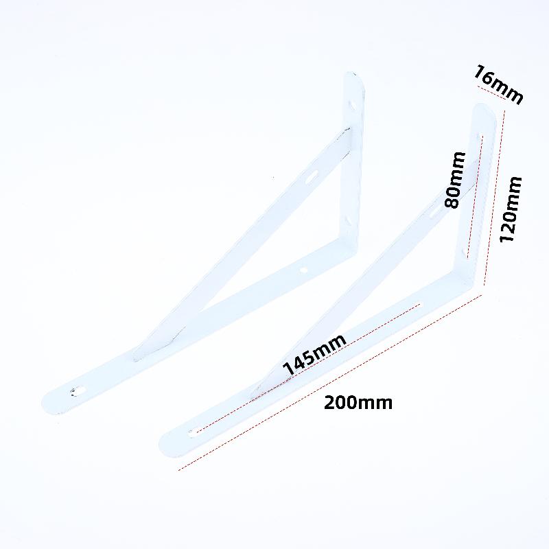 S-2Pcs Tripod Bracket Shelf Floating Shelf Heavy Duty Black/White Steel For Decorative Wall Mount Joint Angle Without Screws