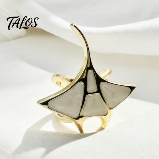 Fashion Scarf Knots 4Pcs Rings for Women, Clip with Ginkgo Leaf/Seashell/Tulip/Faux Jewelry Scarves Pearl Shell Design, Metal Buckles Shawl