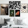 Sheep Black Sheep White Sheep With Bow Tie Posters and Prints Canvas Painting Wall Art Pictures Home Room Modern Travel Decor