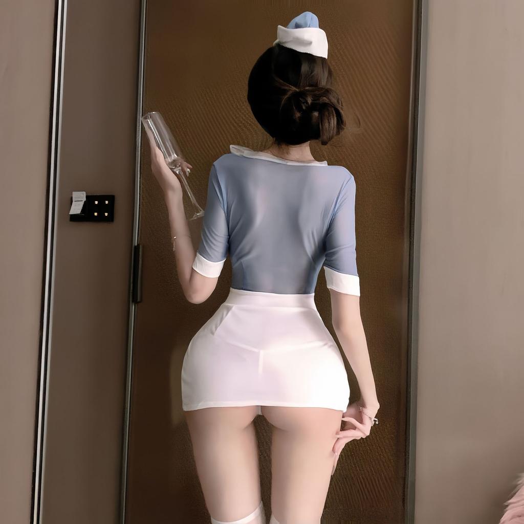 Large size sexy lingerie pure desire pajamas secretary hip skirt stewardess uniform free suit