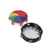 8/10 In Wooden Tambourine Handbell Hand Drum W/ Double Row Jingles Laser/Rainbow Drum Head Musical Percussion Instrument