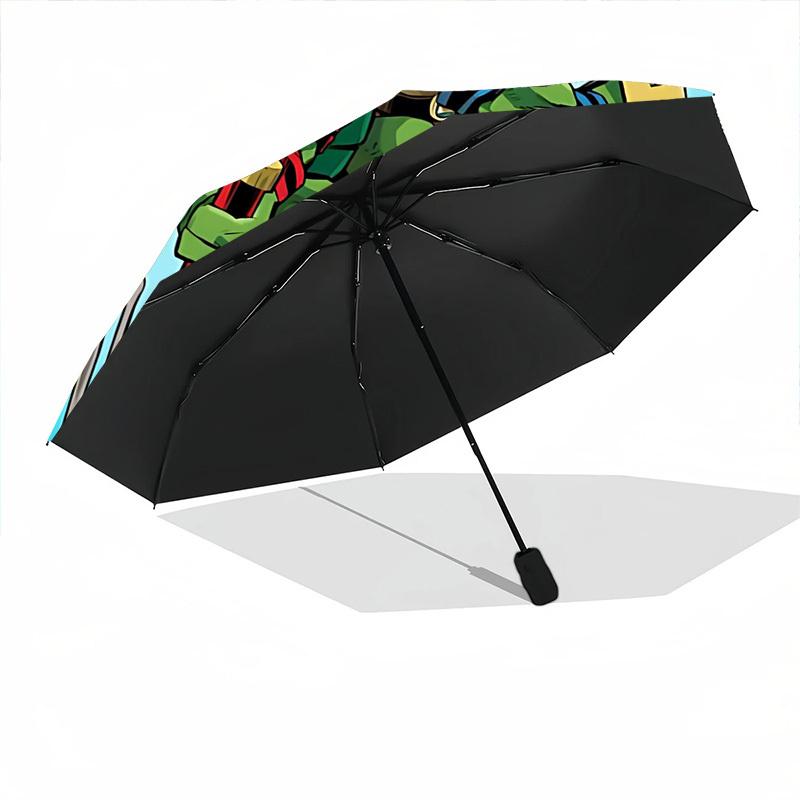 1pc TMNT Stickers Automatic Folding Umbrella - 8-Rib Durable Iron Frame, Compact Portable for Daily Travel, Men & Women yy251125231