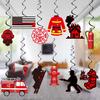 Firefighter Party Decorations Firetruck Party Decoration Fireman Party Decor Supplies Hanging Swirls Party Streamers 24pcs Kids Baby Shower Fire
