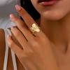 A Open Ring for Women, Simple Flower Opening, Adjustable Size Women's Ring, Suitable for Daily Wear and Vacation