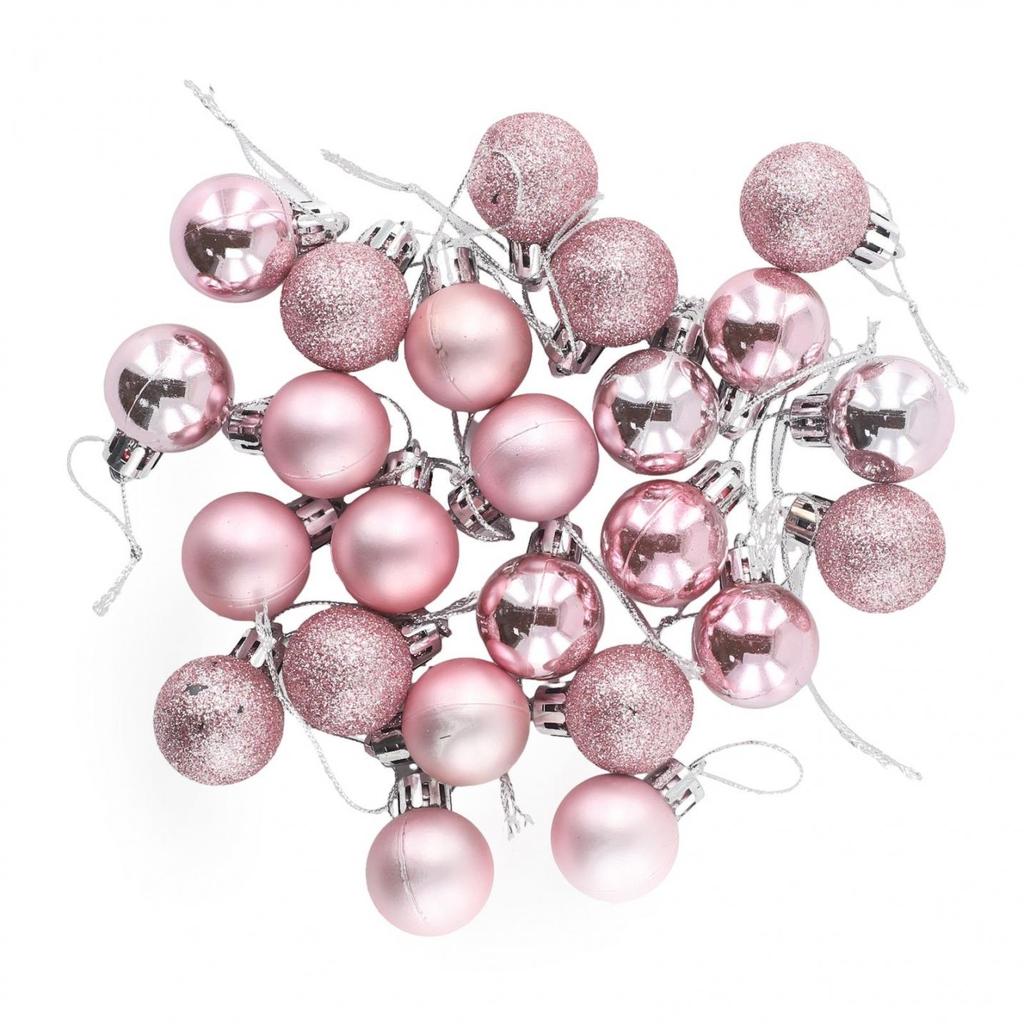 24 STÜCKE Weihnachten für Rosa Kugel Ornamente Baumschmuck für Feiertag Hochzeitsparty