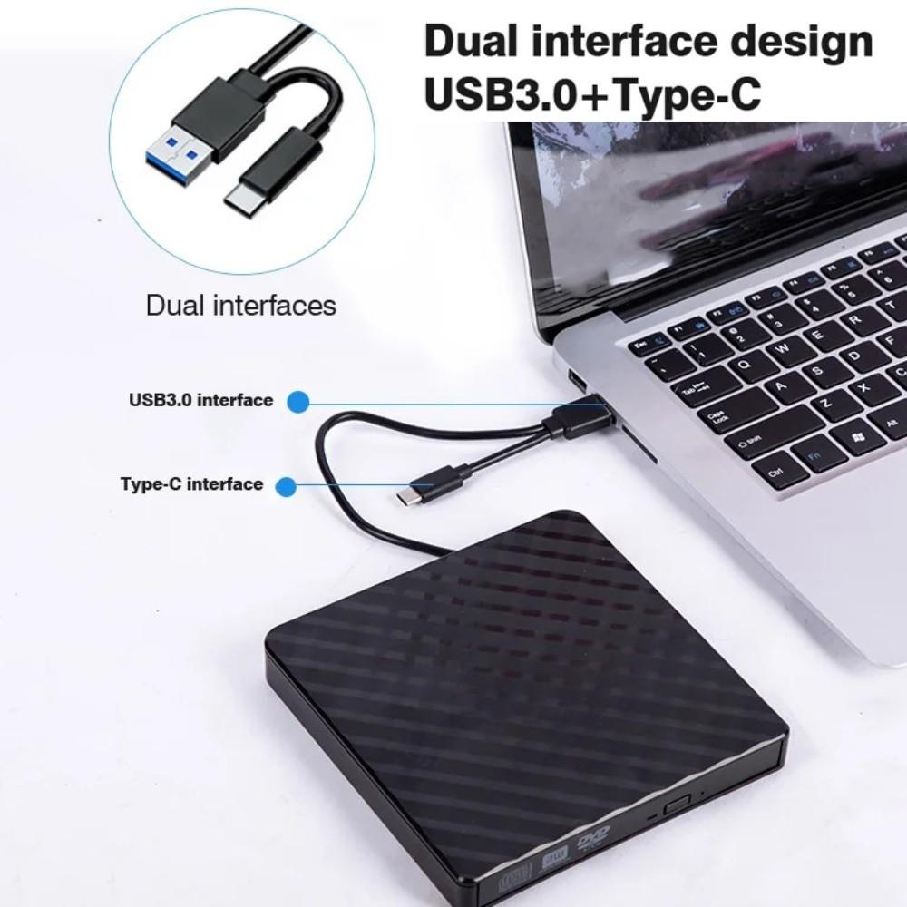 Type-c 2 In 1 External DVD Writer USB3.0 External DVD Drive DVD Burner Drive  Laptop