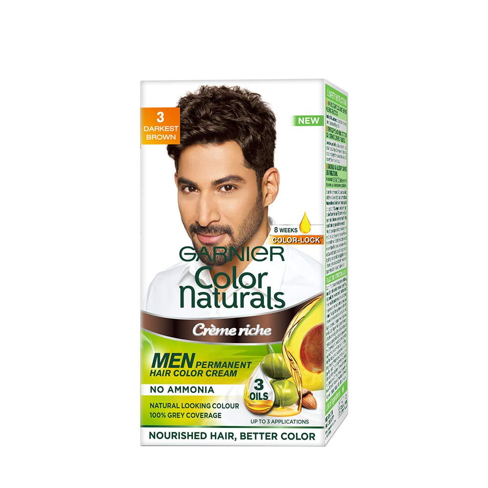 Garnier Color Naturals Crème Riche Hair Color, 30ml + 30g - 3 Darkest Brown