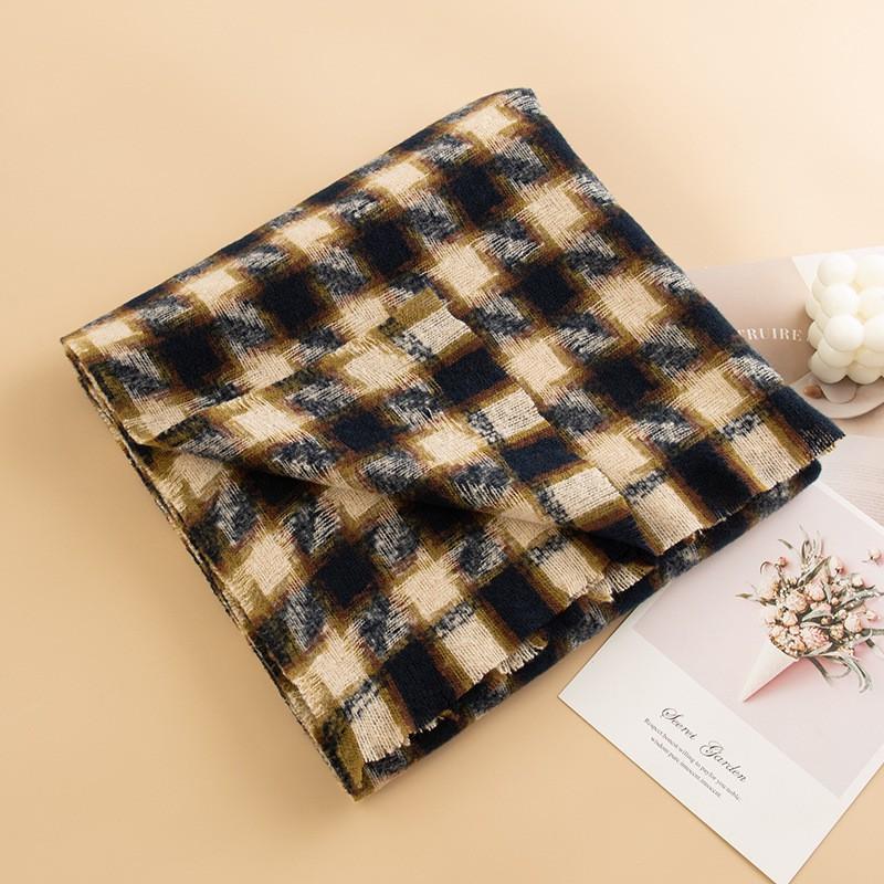 Womens Houndstooth Scarf Daily Commute Warm Neck Wrap Lightweight Shawl Fashion Accessory