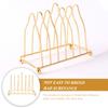 Golden Iron Plate Holder Kitchen Accessory Countertop Ganizer Home Storage Triangle Racks Premium Material Workmanship