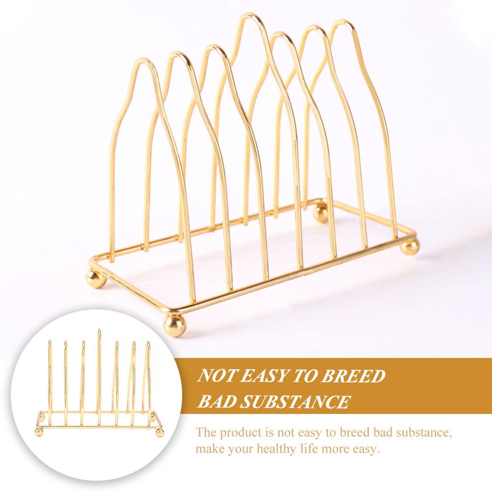 Golden Iron Plate Holder Kitchen Accessory Countertop Ganizer Home Storage Triangle Racks Premium Material Workmanship