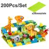 200 Stück Marmorbahn Rennbahn Blöcke Labyrinth Kugelbahn Bausteine Kunststoff Trichter Rutsche Zusammenbauen DIY Steine Weihnachtsgeschenk für Kinder