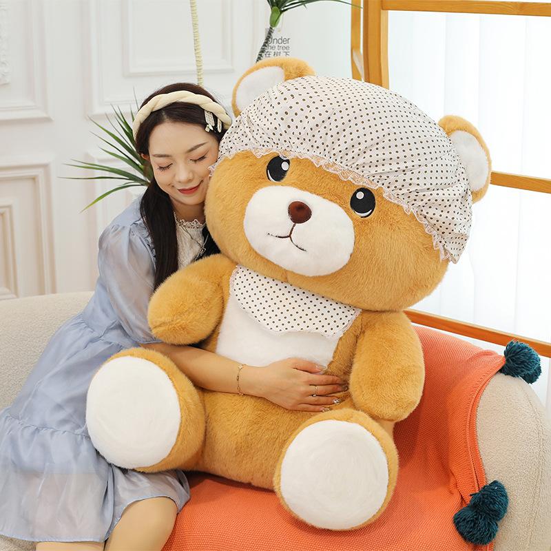 New Cute Bear Family Doll Couple Teddy Bear Plush Toy Pressing Bed Doll Give Girls Gift Doll
