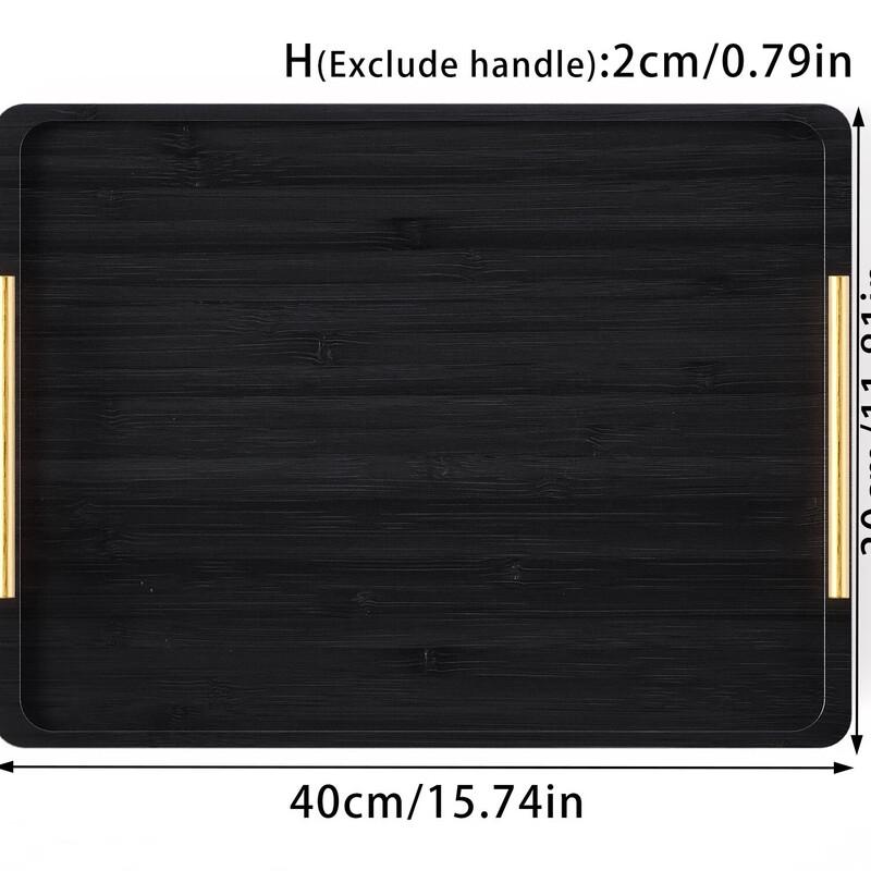 Black Bamboo Rectangular Serving Tray