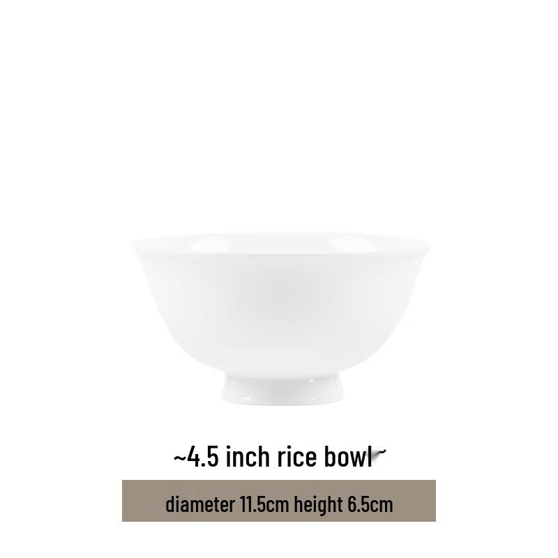Pearl Begonia Household Ceramic Rice Bowl