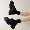 Fashion Thick Soled Small Leather Shoe Womens New Spring Versatile Black Single Shoes Sponge Cake Loafers Shoes for Women Platform Pumps