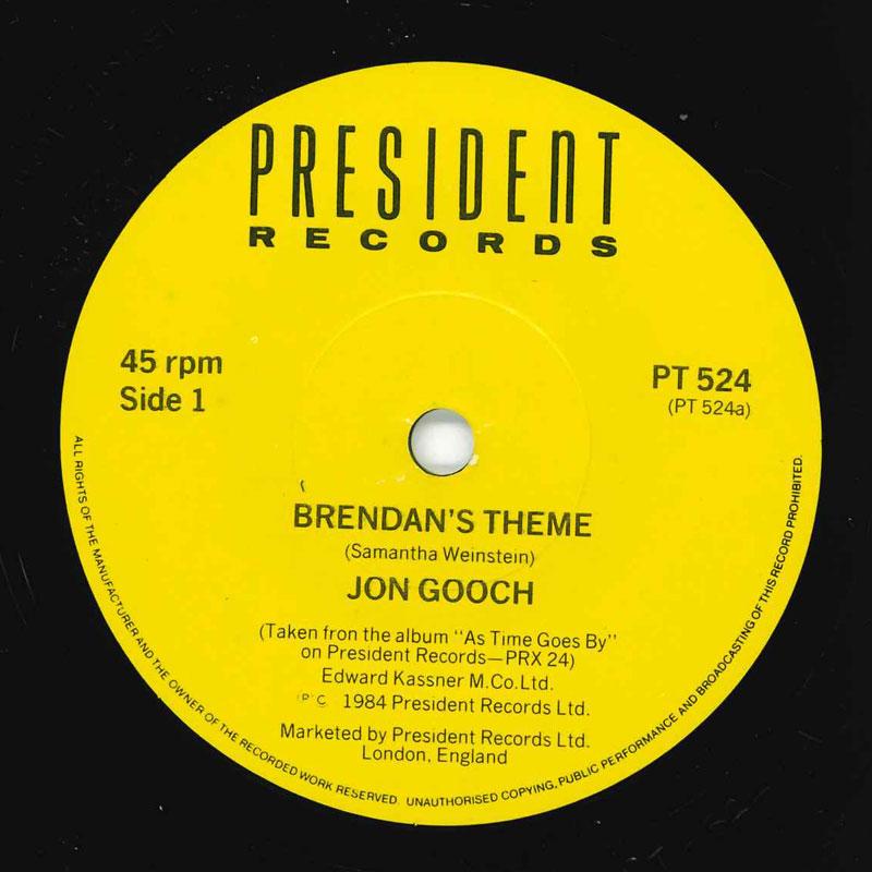 

7inch Record JON GOOCH - Brendan s Theme PT524 President Recor 1984 UK Pop Used