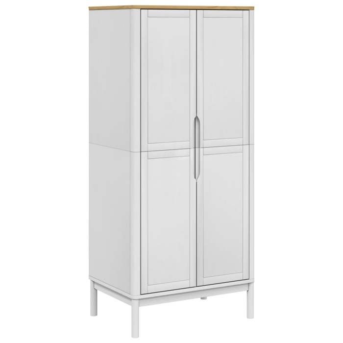 VidaXL Garde-robe FLORO blanc 77x53x171 cm bois massif de pin, armoire de rangement, organisateur de garde-robe, armoire, 374006