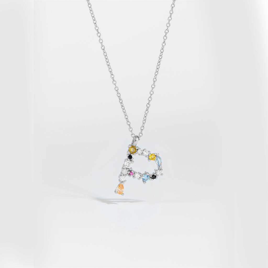 925 Sterling Silver Gold Letter M Pendant Initial F Alphabet Necklace Monogram Opals 2020 Women Accessories Jewelry