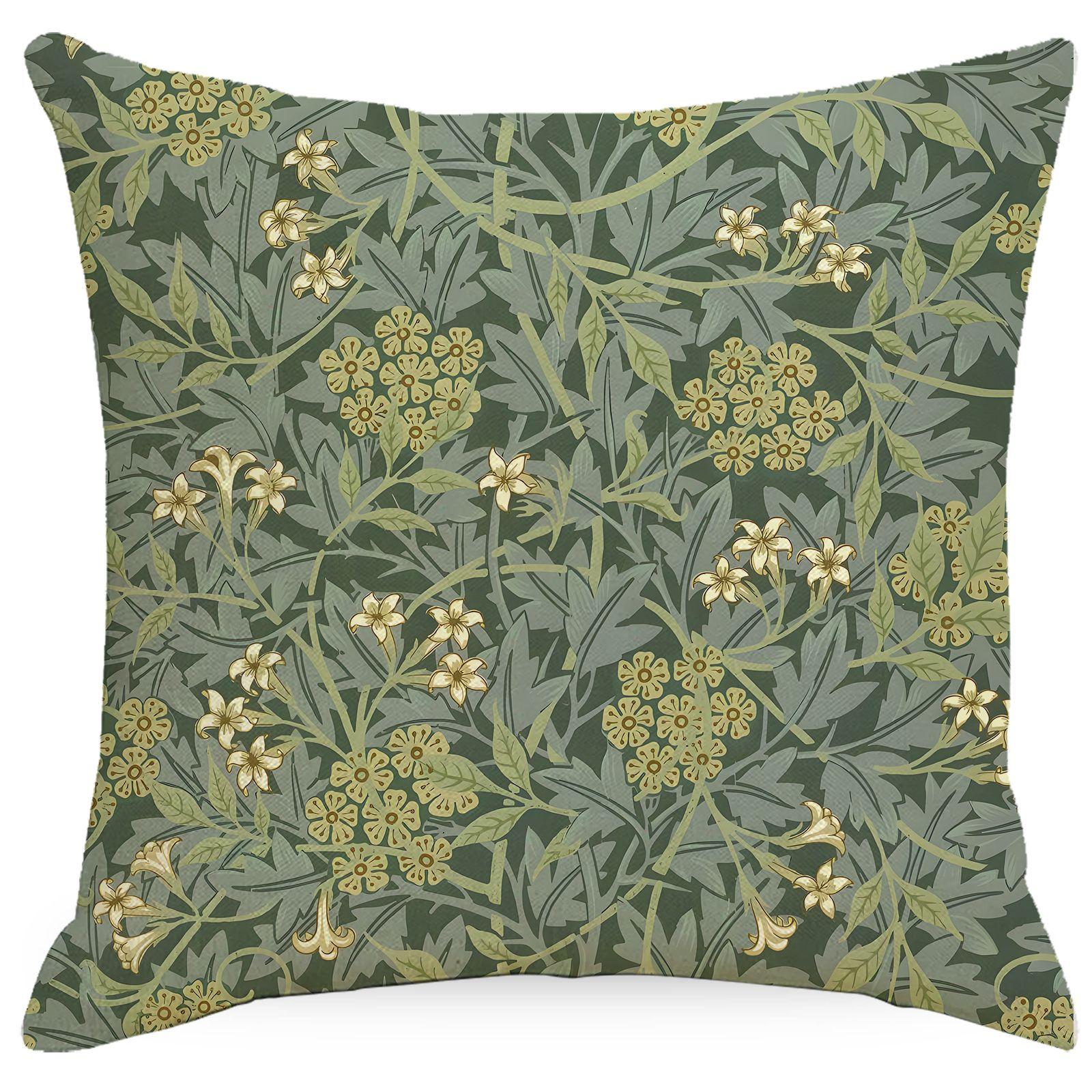 

Ретро Наволочка с Цветочным Принтом Декоративная Наволочка для Подушки для Дивана в Гостиную 45 * 45Cm