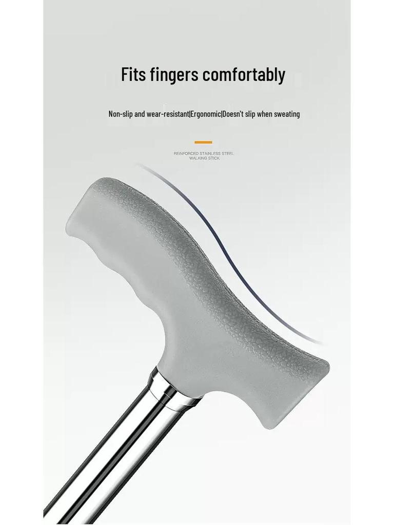 Non-slip Four-Legged Telescopic Walking Stick for Elderly and Disabled - Thickened Aluminum Alloy