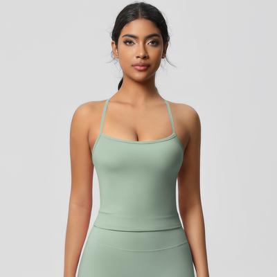 Women High Quality Sport Tank Tops With Chest Pads Compressed Quick-dry Super Elastic Suitable For Running Gym Fitness Training Yoga