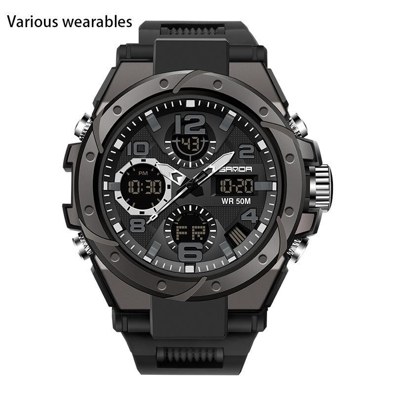 Trendy and Personalized Men's Electronic Watch Outdoor Sports Waterproof Luminous Watch Multi-functional Male and Female Student Watch