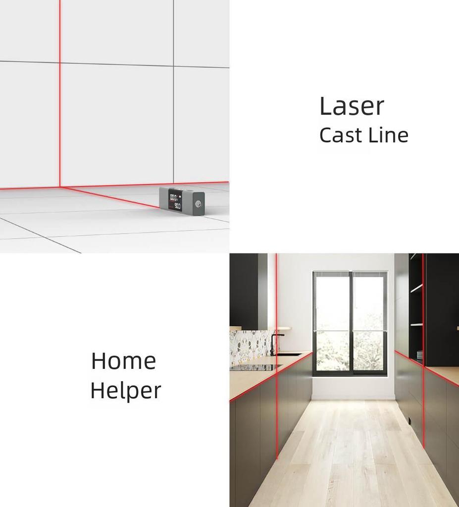 Duke LI1 Handheld High-Precision Laser Line Projector with LED Screen Angle Ruler