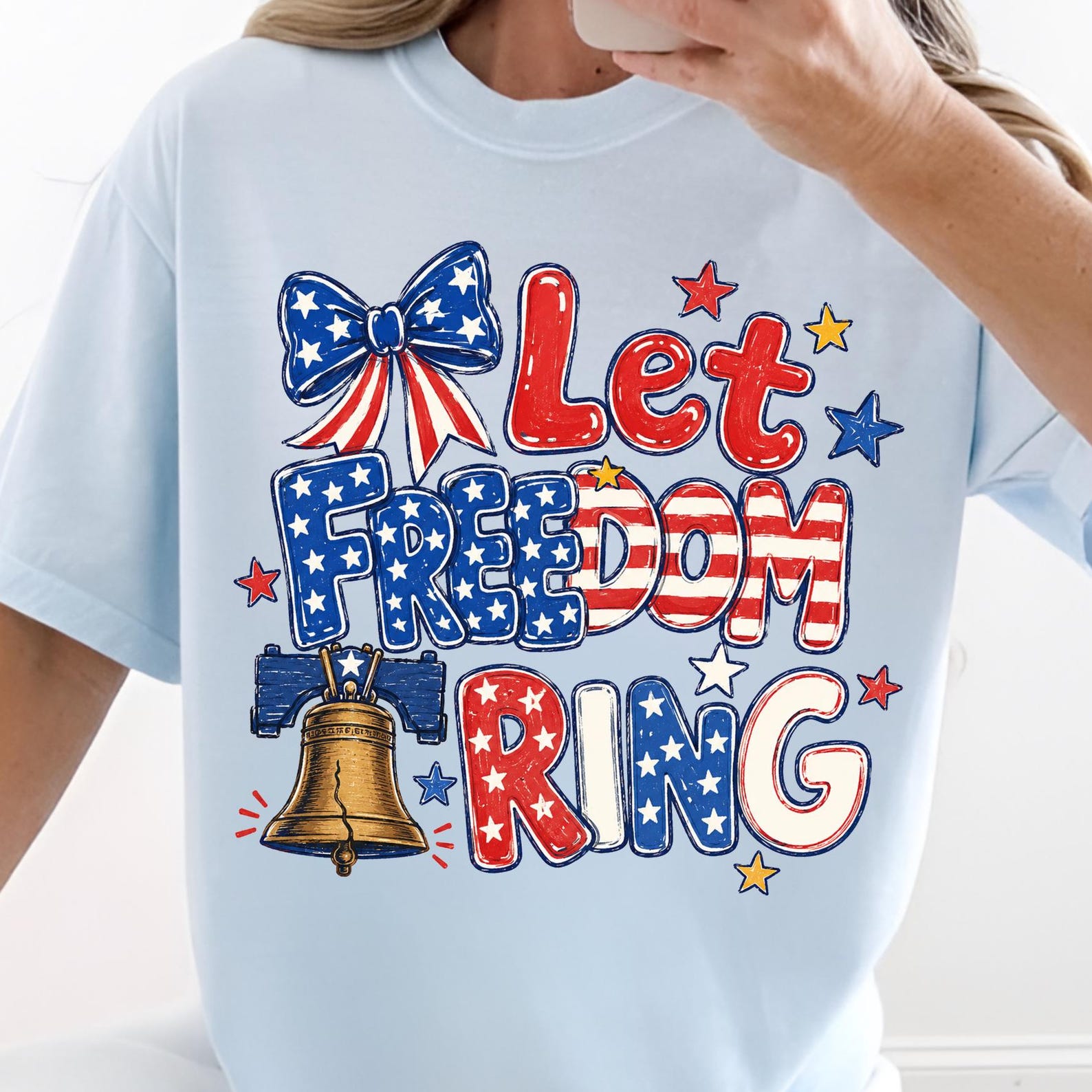Let Freedom Ring Shirt, Boston Tea Party Shirt, 4th Of July Shirt, Fourth of July Shirt, Patriotic Liberty Bell Tee, Independence Day Shirt XL