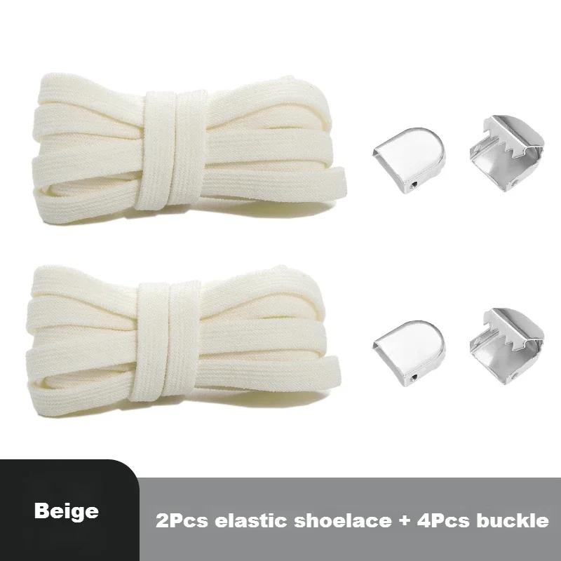 Elastic Laces Sneakers Shoelaces Without Ties End Locks College Style Shoestring Rubber Band for Laces Shoes Accessories 1Piar