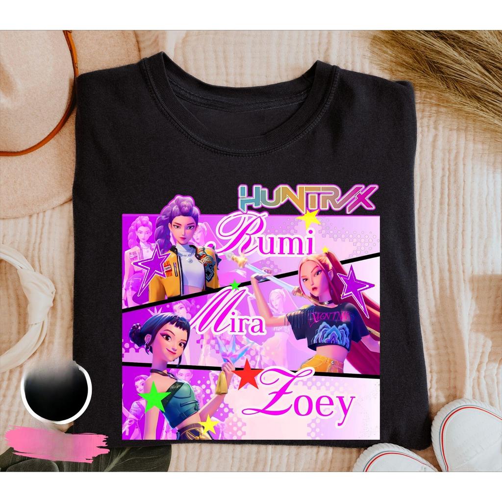 Kpop Demon Hunter Saja Boys T-shirt Harajuku O-neck Casual Anime T-Shirt Tops Unisex