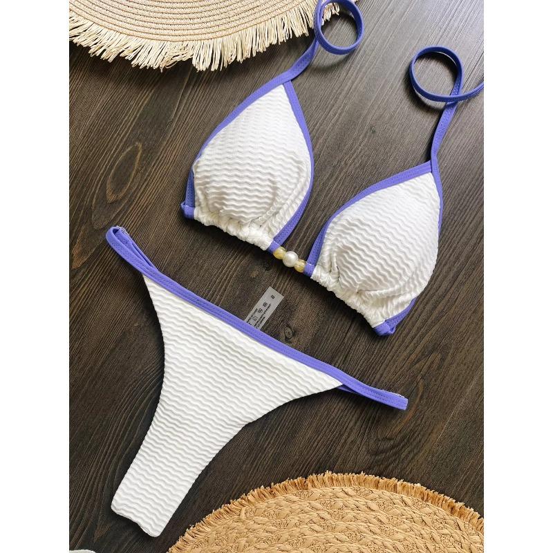 String Bikinis Women Sexy Triangle Swimsuit Solid Swimwear Female Padded Bathers Bathing Swimming Swim Suit Beachwear
