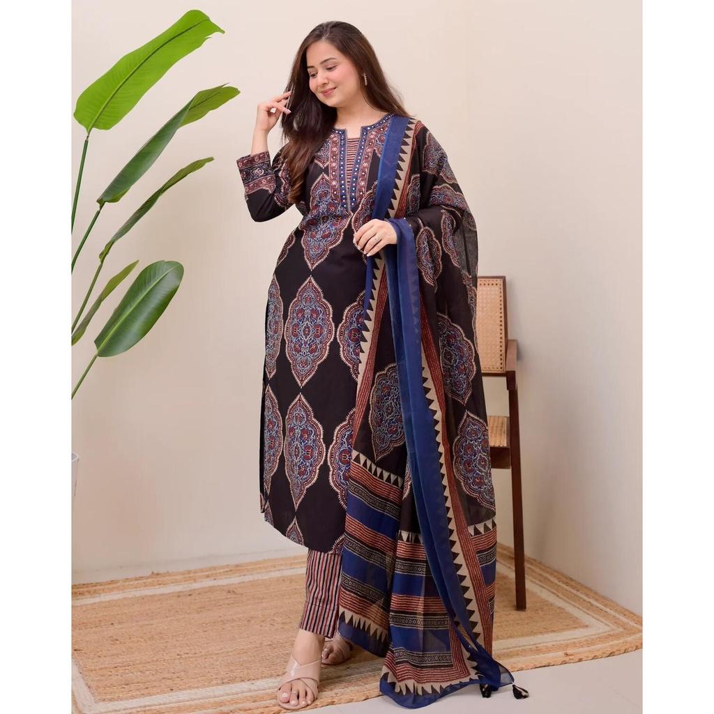 Women Designer Salwar Suit Indian Bollywood Tunic Kurta Pant Dupatta Set Kurti VFP-1848a