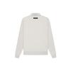 Fear of God Essentials Essentials Logo Print Velours Freizeit Langarm Polo Herren Oberteile Hellhafer FOG-SS22-496