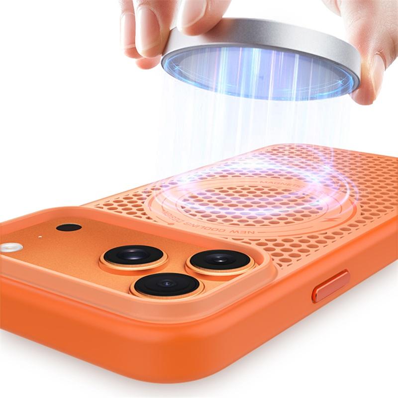 Luxury Dissipate Heat Hard Phone Case For iPhone 17 Air 16 15 14 13 Pro Max 17 Pro iPhone 17 For Magsafe Wireless Charge Cover