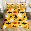 Halloween Decorations Duvet Cover Twin Cartoon Pumpkin Comforter Cover Lantern Ghost Quilt Cover Kids Boys Girls Holiday Gifts