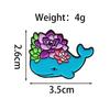 Butterfly & Hedgehog Cartoon Brooch with Fresh Flower Design - Metal Badge for Clothing & Backpacks