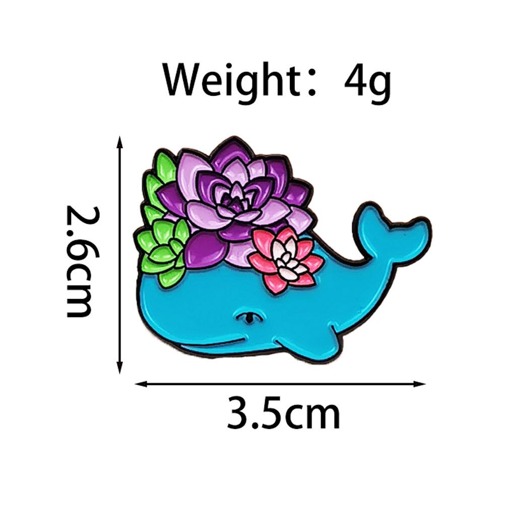 Butterfly & Hedgehog Cartoon Brooch with Fresh Flower Design - Metal Badge for Clothing & Backpacks