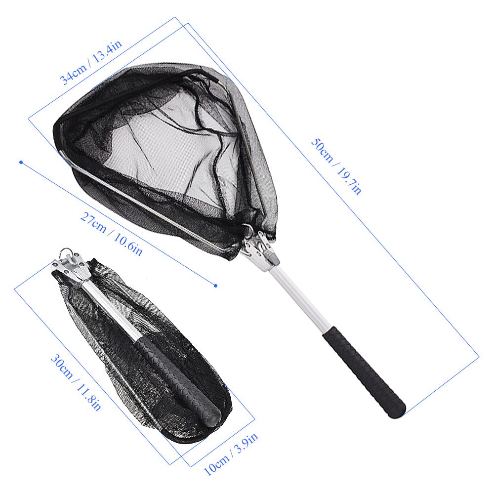 Folding Fish Landing Net  Triangular Fly Fishing Net Fish Catching or Releasing