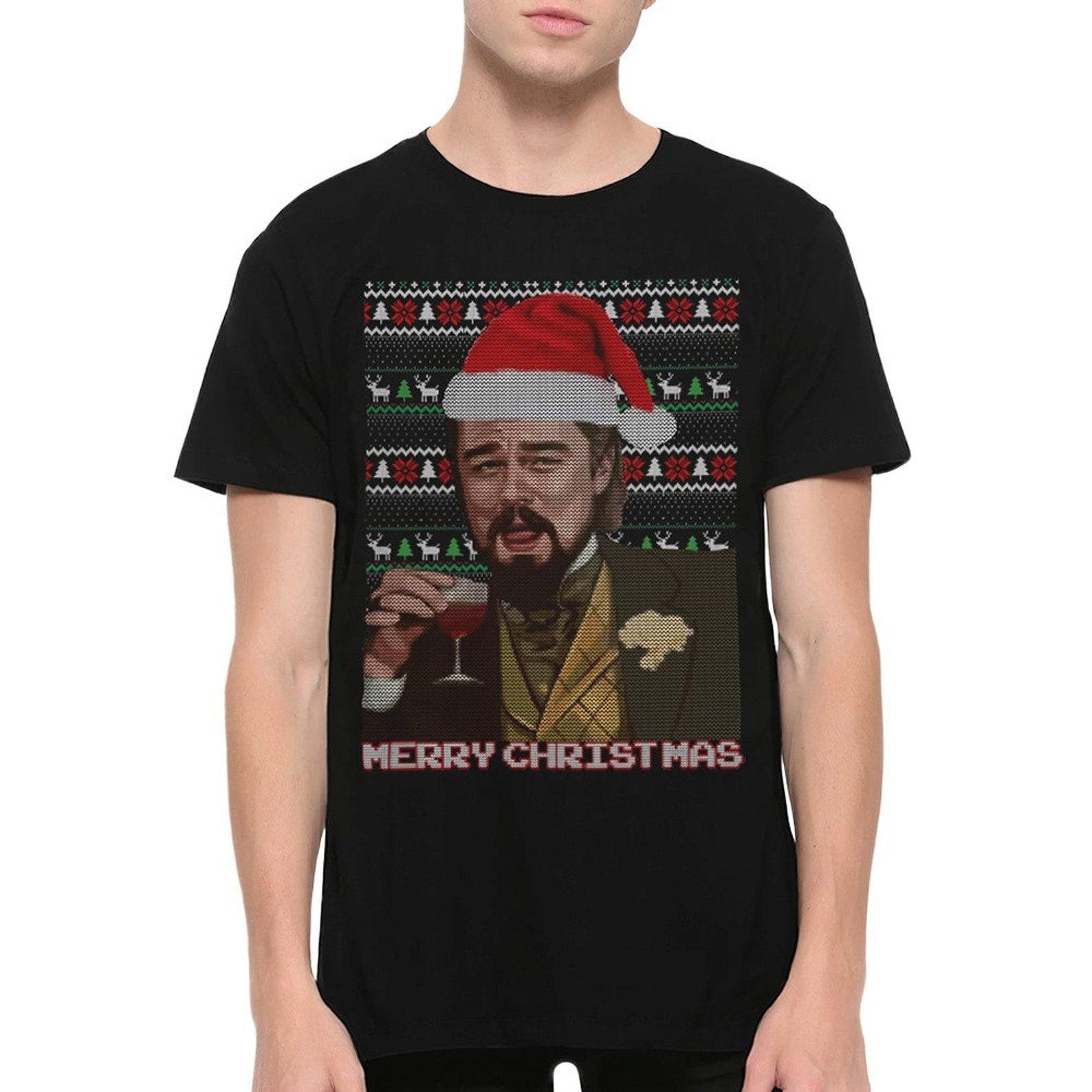 Leonardo DiCaprio Meme Merry Christmas T-Shirt, Funny Xmas Shirt, Men s and Women s Sizes (NOV-98801) 4XL