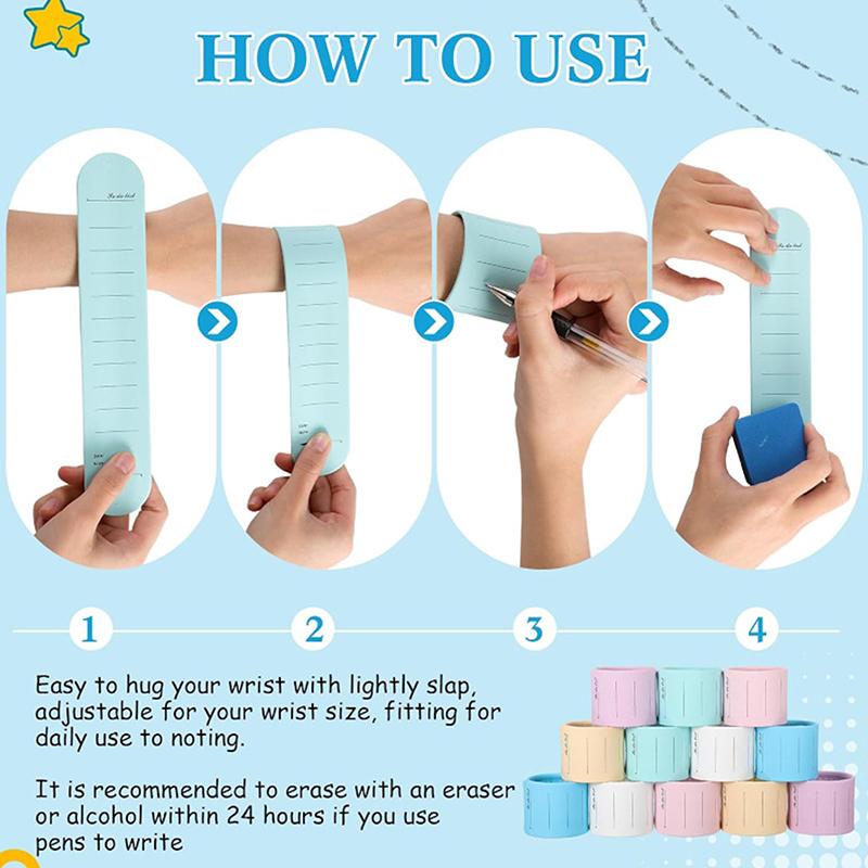 Silicone Wristband Wristband Notebook Reusable Erasable To-Do List Bracelet Curve Ruler Multi-Functional