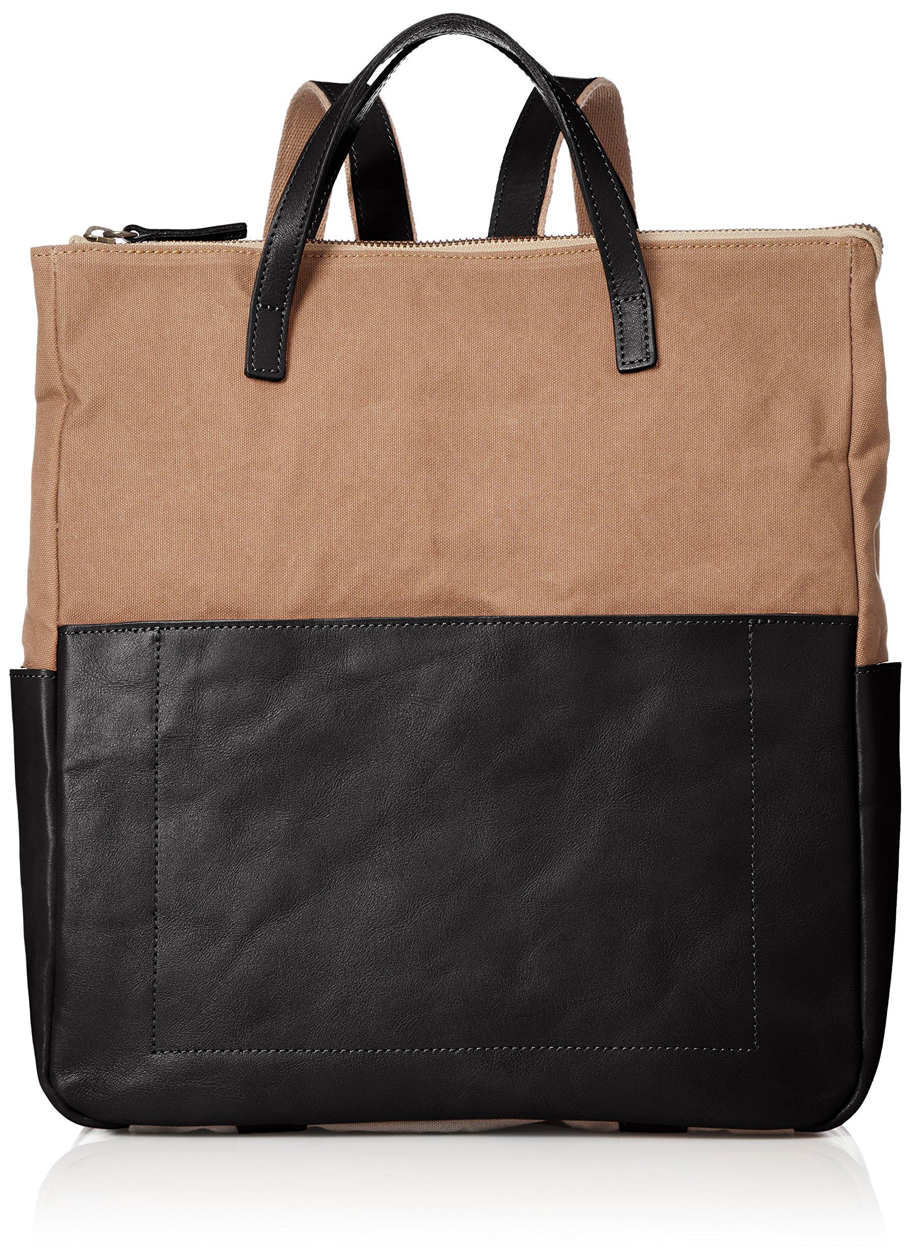 

Laissez-Faire 2-Way Canvas & Leather Bag, Cross Canvas and Cowhide Leather, 01.BK
