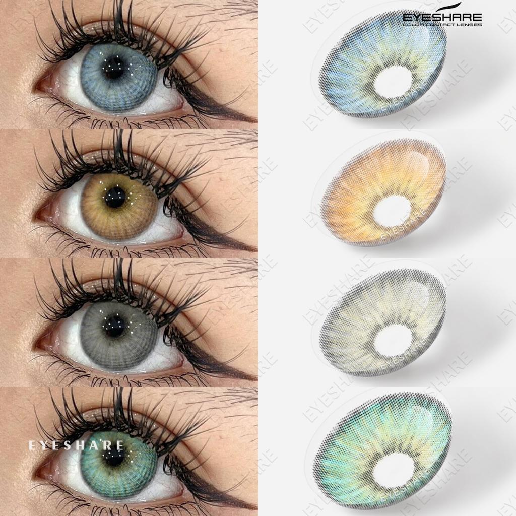 Eyeshare Various Styles Colored Contact Lenses Light Blue Contact Lenses Brown-gray Lenses Green Contact Lenses 2 Pieces/pair Per Year