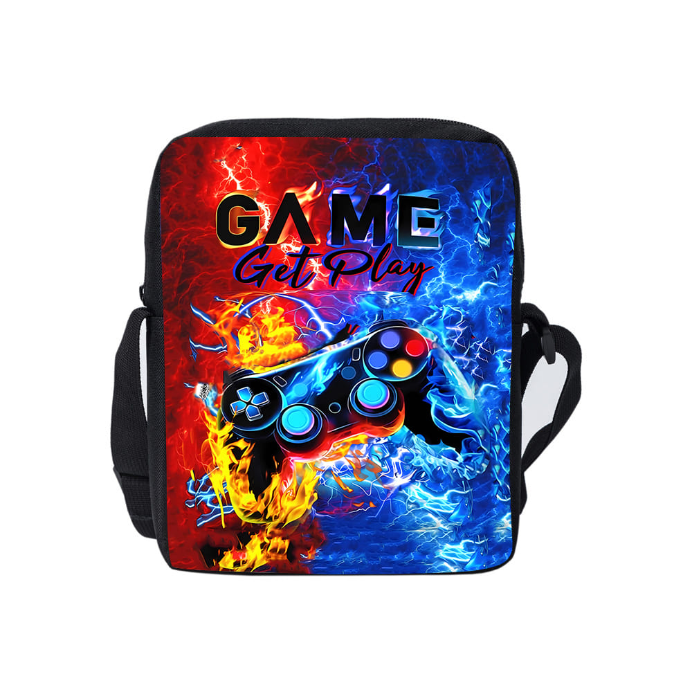 Borsa a Tracolla Singola Quotidiana con Design Gamepad per Bambino/Bambina Migliori Regali Borsa a Tracolla Casual Piatta 2D Cartoon
